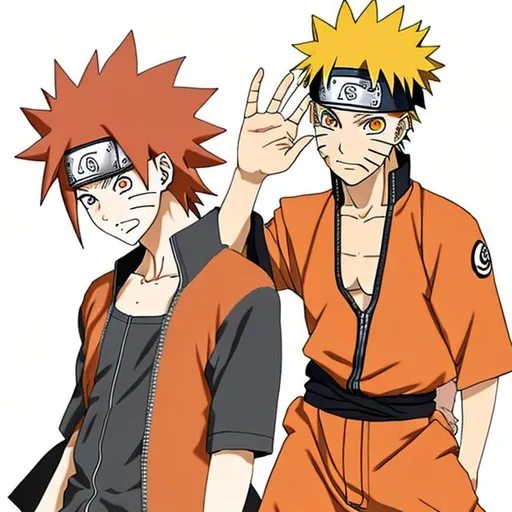 Prompt: Naruto and kurama