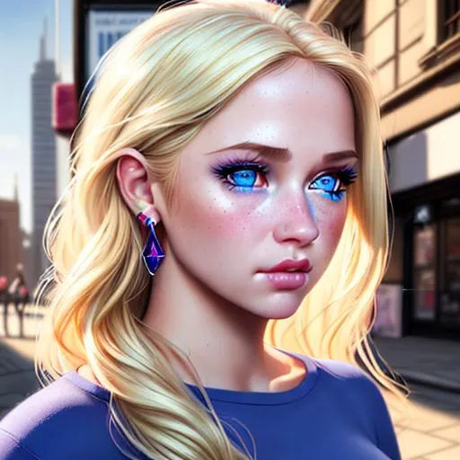 Webtoon Manhwa Style Blonde Girl With Blue Eyes And 