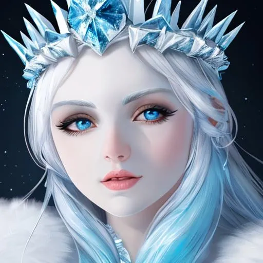 Prompt:  ice queen, closeup