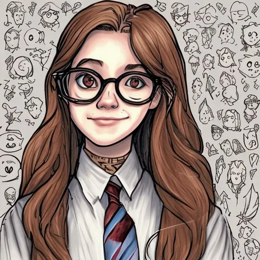 Prompt: Cute nerd potterhead who draws