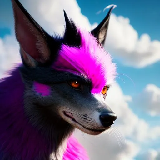 Prompt: Portrait of an anthro wyvern with striking pink fur and iridescent black markings and a cute face, dreamcore streets, perfect composition, hyperrealistic, super detailed, 8k, high quality, trending art, trending on artstation, sharp focus, studio photo, intricate details, highly detailed, by greg rutkowski