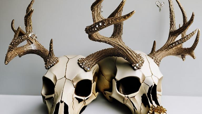 Deer Skull With Diamonds 