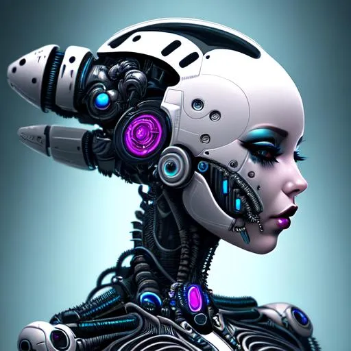 snthwve style nvinkpunk amazing biomechanical cyborg...