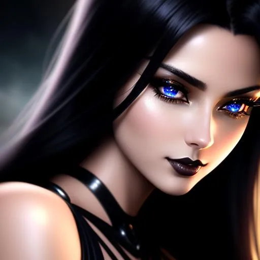 Prompt: {{{{highest quality concept art masterpiece}}}} digital drawing oil painting with {{visible textured brush strokes}}, 
hyperrealistic intricate 128k UHD HDR,

hyperrealistic intricate perfect full body image of flirtatious seductive stunning scary gorgeous gothic feminine 22 year old anime like futuristic android with 
{{hyperrealistic intricate perfect black hair}} 
and 
{{hyperrealistic perfect clear green eyes}} 
and hyperrealistic intricate perfect flirtatious seductive stunning scary gorgeous gothic feminine face wearing 
{{hyperrealistic intricate body tight black gothic dress}}
 with deep exposed cleavage and visible abs,
soft skin and red blush cheeks and cute sadistic smile, 

epic fantasy, 
perfect anatomy in perfect composition approaching perfection, 
{{seductive captivating love gaze at camera}}, 

hyperrealistic intricate blurred cyberpunk alleyway in background, {{golden hour}}, 
  
cinematic volumetric dramatic 
dramatic studio 3d glamour lighting, 
backlit backlight, 
professional long shot photography, 
unreal engine octane render trending on artstation, 

triadic colors,
sharp focus, 
occlusion, 
centered, 
symmetry, 
ultimate, 
shadows, 
highlights, 
contrast, 
{{sexy}}, 
{{huge breast}}