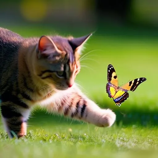 Cat chasing a butterfly | OpenArt