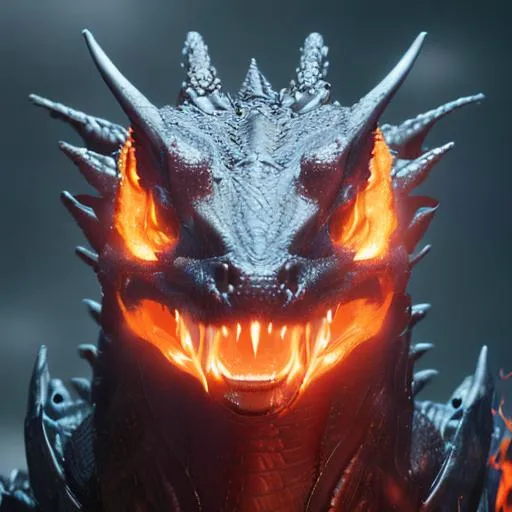 Prompt: dragon with two flame eyes, four wings, hard armor scales, fire aura, hyper realistic, elden ring style