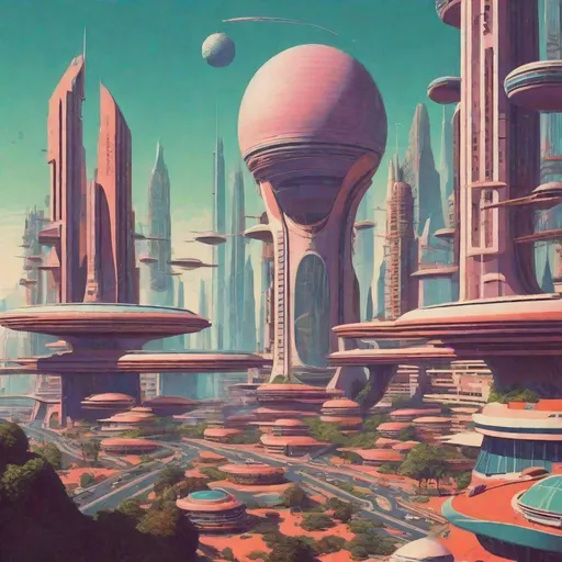 Prompt: Utopian retro futuristic 1980’s city