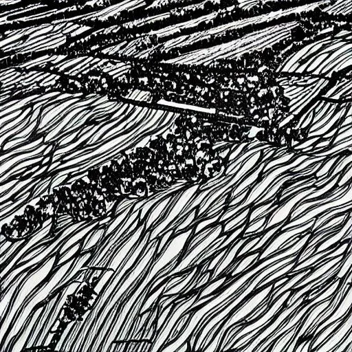 Prompt: aerial view japanese rice field, pen style drawing, half tone