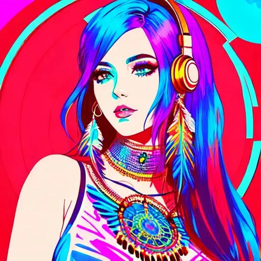 Prompt: many beautiful calavera dj behind a  wooden mic stand, Conrad Roset, iridescent, dream catcher, in the background scarlet begonias, precise lineart, vibrant, 8k resolution, minimalist illustration, concept art, realistic, artstation, vintage show promotional poster