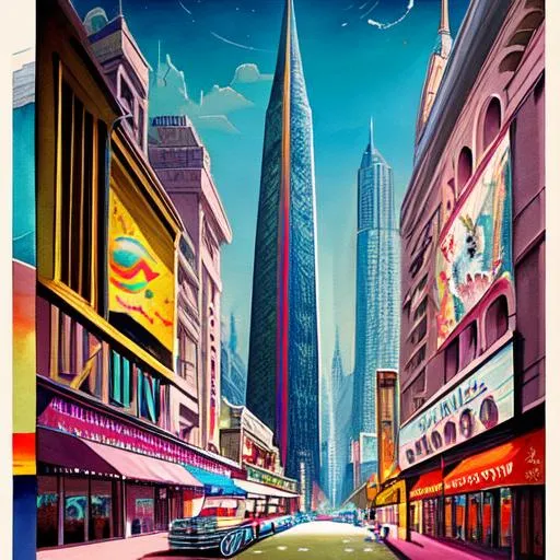 art deco, poster, cartoon painting made by Luis Rojo... OpenArt