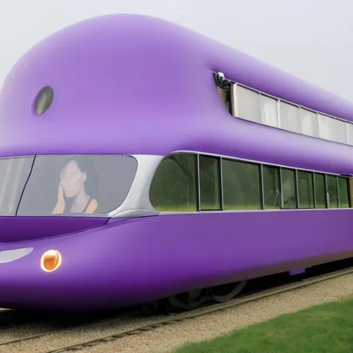 Prompt: Eva The Purple Sleeping Car