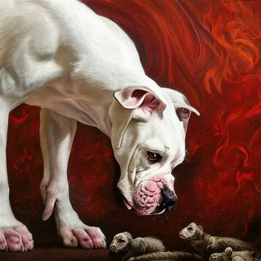 American best sale bulldog painting