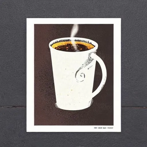 Prompt: vintage coffee print