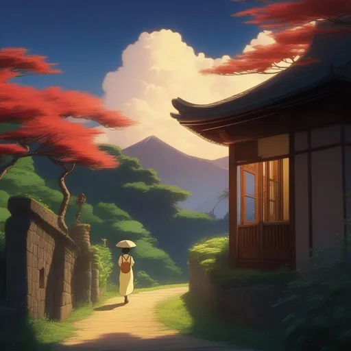 Prompt: traditional ghibli movie starring rihanna, consistent lighting and mood throughout