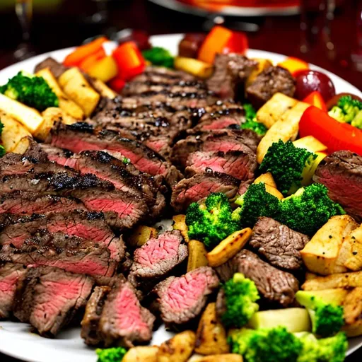 Prompt: steak platter
