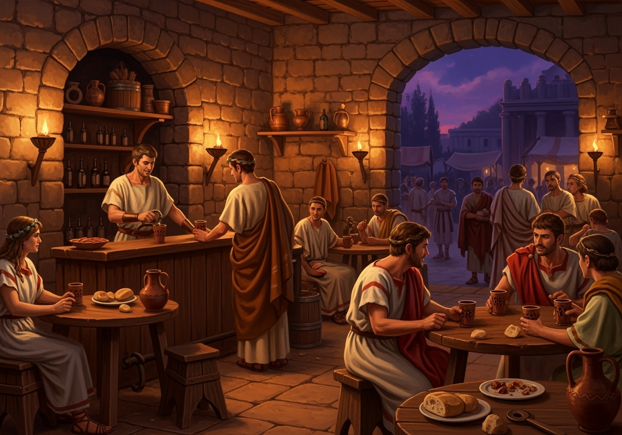 Tavern Rome A Roman Empire tavern, historical period of the 1st...