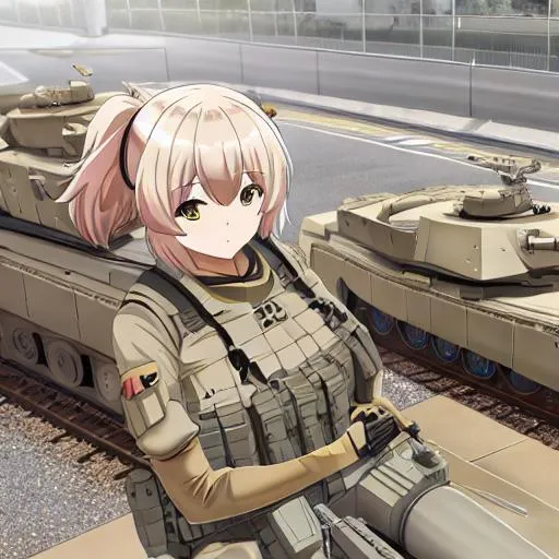 m1 abrams as an anime girl