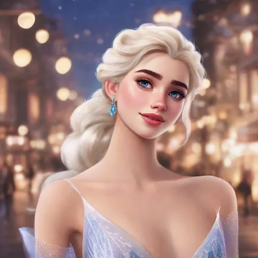 Prompt: elsa but as a human celebrity irl