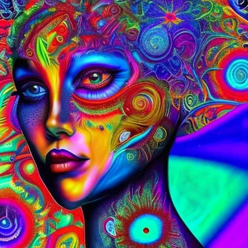 Prompt: psychedelic beauty 