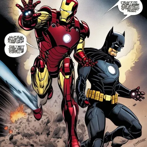 Prompt: Iron man meets batman