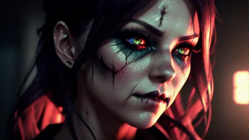 Prompt: {{scary but pretty Female!!}}, 8k resolution concept art, volumetric lighting, deep color, hyperrealism, photorealism, Film Quality, filmic, HDR, 3D shading, beautiful, Spooky, anime, intricate Details, zombiecore, Horror