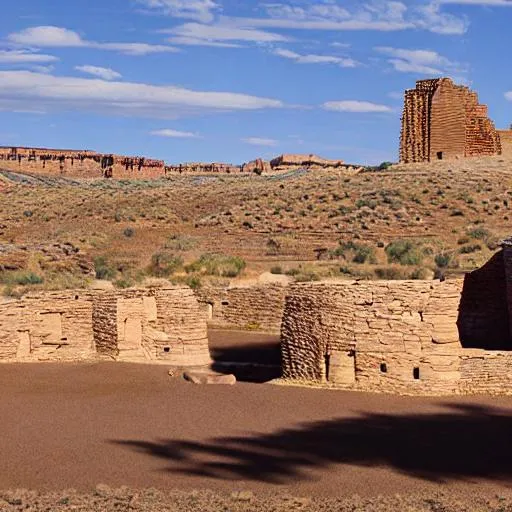 Prompt: pueblo bonito chaco canyon
