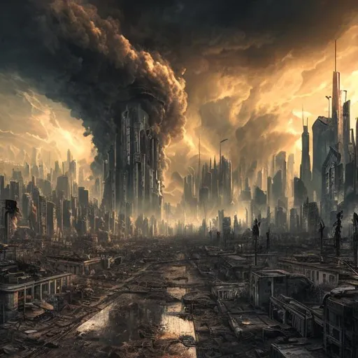 Prompt: apocalyptic city