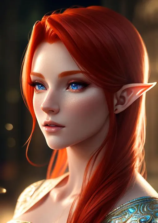 Prompt: male redhead elf, detailed face, elegant, mesmerizing , glorious, cinematic light, hd octane render, high resolution scan, masterpiece, hyperrealism, delicate detailed complex, sophisticated, vibrant colors, highly detailed, intricate detailed, volumetric lighting, light reflection, all of this except she is a CAT