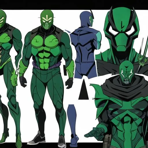 Prompt: Marvel Villain called Scopian(Mac Gargan) wear his iconic green suit from the comics 
