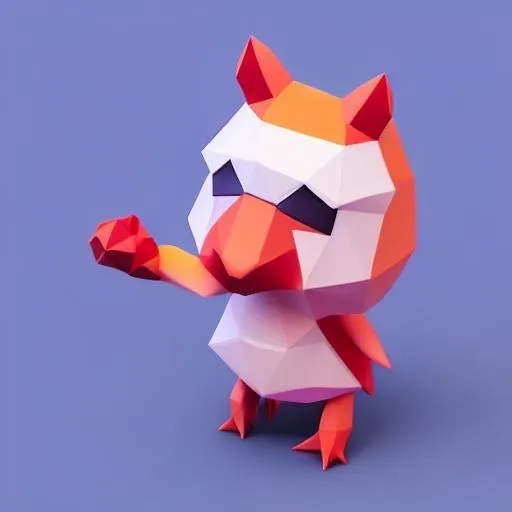 Prompt: kawaii low poly {creature} character, 3d isometric render, white background, ambient occlusion, unity engine, square image