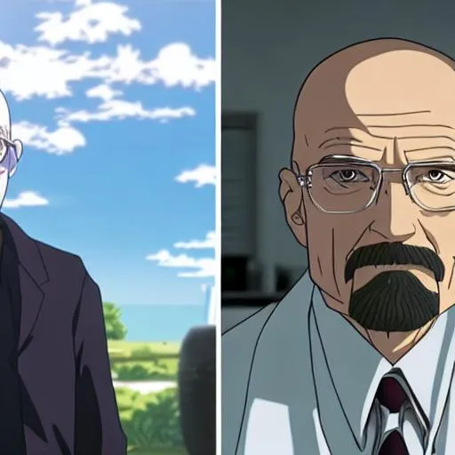 Prompt: Walter White as an anime character