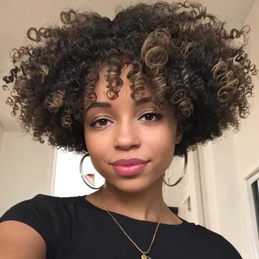 light-skinned black woman with curly hair | OpenArt