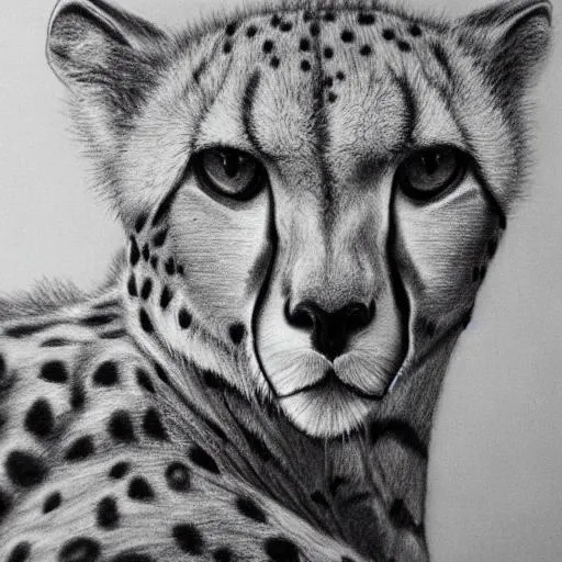 Realistic Portraiit Cheetah and White Background and Drawing Stock Vector -  Illustration of face, leopard: 102938181