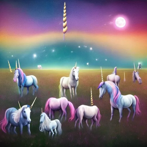 Prompt: field of unicorns