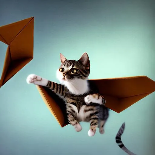 Prompt: A cat flying