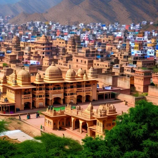 Prompt: jaipur  in year 3000 like an ultra modern city