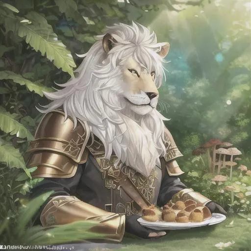 Prompt: portrait of a (Buff Leonin Paladin, with White fur and black skin, small lion ears) Wearing plate Armor. Jungle background with rustic camouflage details including leaves and Flowers and Colorful Mushrooms, D&D setting, perfect composition, hyperrealistic, super detailed, 8k, high quality, trending art, trending on artstation, sharp focus, studio photo, intricate details, highly detailed, by greg rutkowski and alphonse mucha


