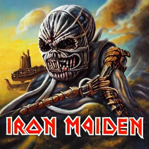 Prompt: iron maiden battle album cover