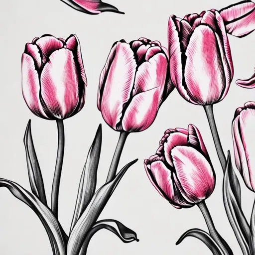 Prompt: White and pink tulips
Draw
Hand