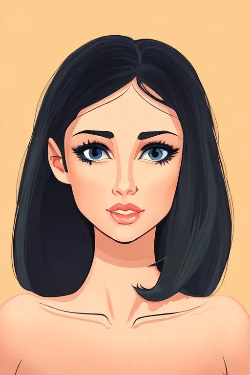 Prompt: Beautiful woman cartoon portrait 