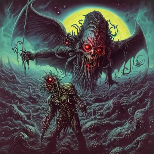 Prompt: Screamingbelzebub, Blood doom.
cosmic horror. album cover. horror. hyper realistic
