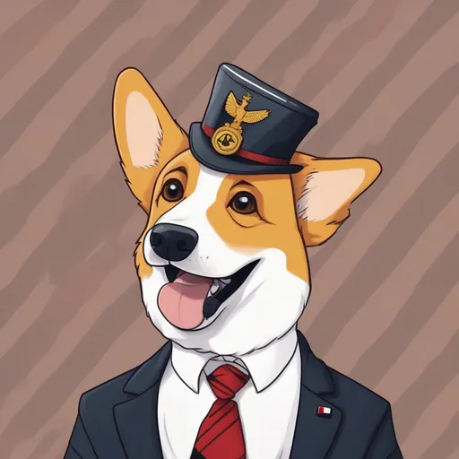 Prompt: the political cancelor of germany but it's the dog breen corgi instead of a human