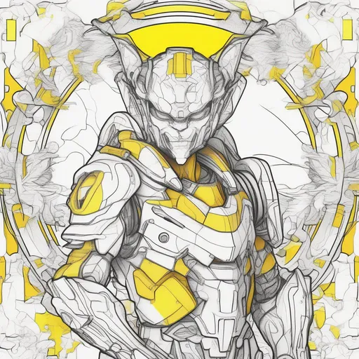 Prompt: Quester Yellow, best quality, masterpiece, in coloring book style