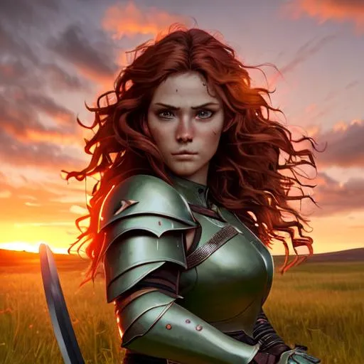 A high quality photorealistic warrior woman with a p... | OpenArt