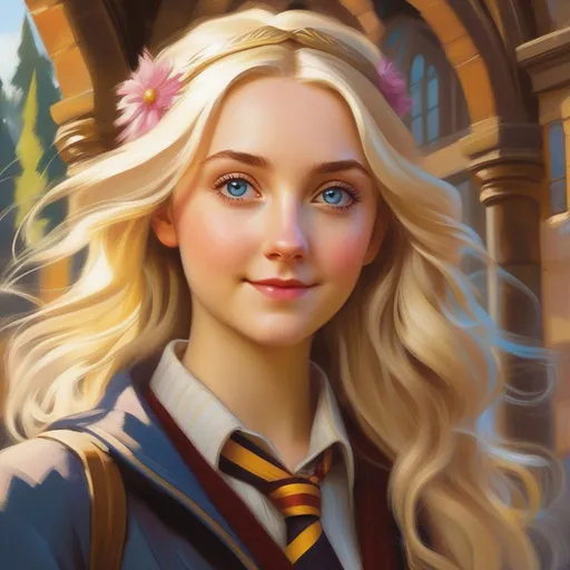 Prompt: luna lovegood (as described in harry potter the book), third person, gameplay, fantasy, silver atmosphere, cartoony style, extremely detailed painting by Greg Rutkowski and by Henry Justice Ford and by Steve Henderson 