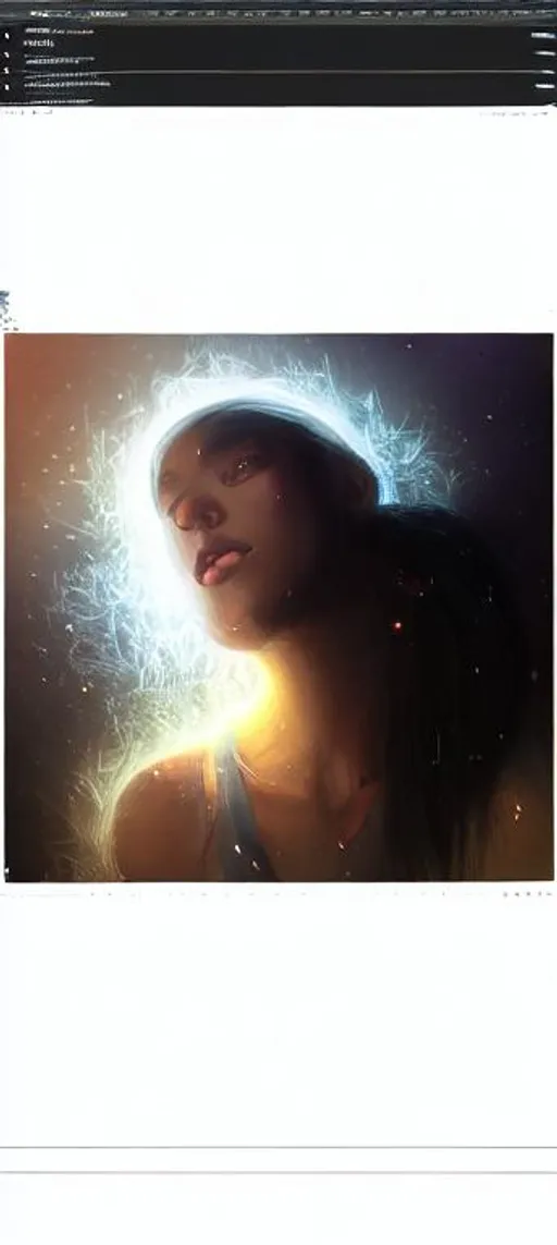 Prompt: Portrait of a light being, radiant, glowing light, filaments of light everywhere, intricate, cinematic lighting, highly detailed, digital painting, artstation, concept art, smooth, sharp focus, illustration,
Tears are dropping from the eyes, the forehead is covered with a bit blood