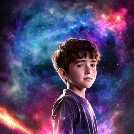 Prompt: the boy in galaxy