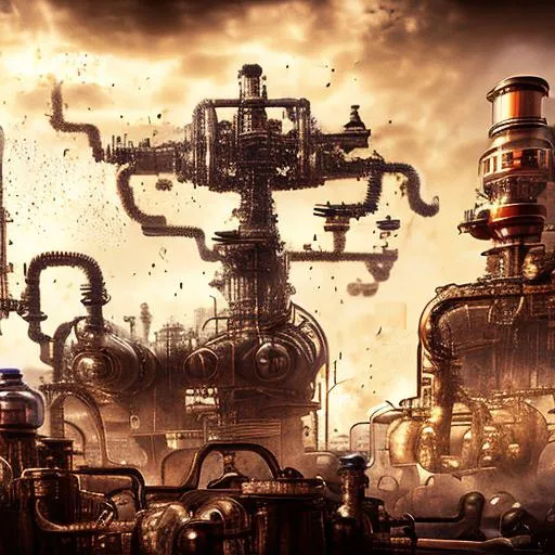 Prompt: steampunk, ozone molecule, high resolution, 16:9