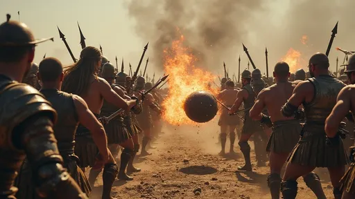 Prompt: dynamic scene of a cannonball hitting several warriors, dramatic action, high intensity, chaotic battlefield, detailed expressions of shock and alarm, realistic muscles and armor on warriors, dust and debris flying, powerful motion blur, cinematic lighting, dark smoke billowing, medieval settings, tension and urgency, ultra-detailed, photorealistic.