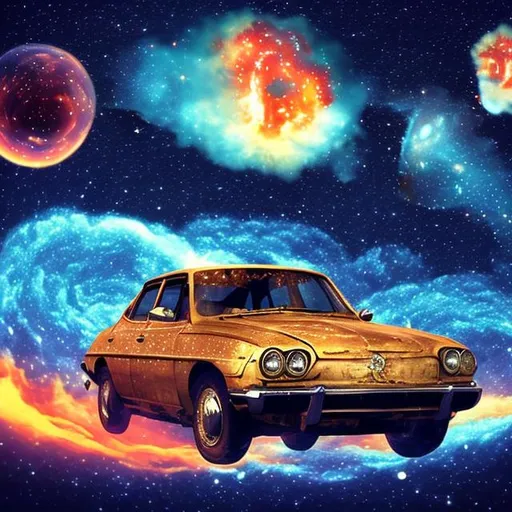 Prompt:  car in space super nova
